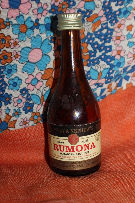 Items similar to Rumona Jamaican Liqueur Rum Liquor Mini Bottle