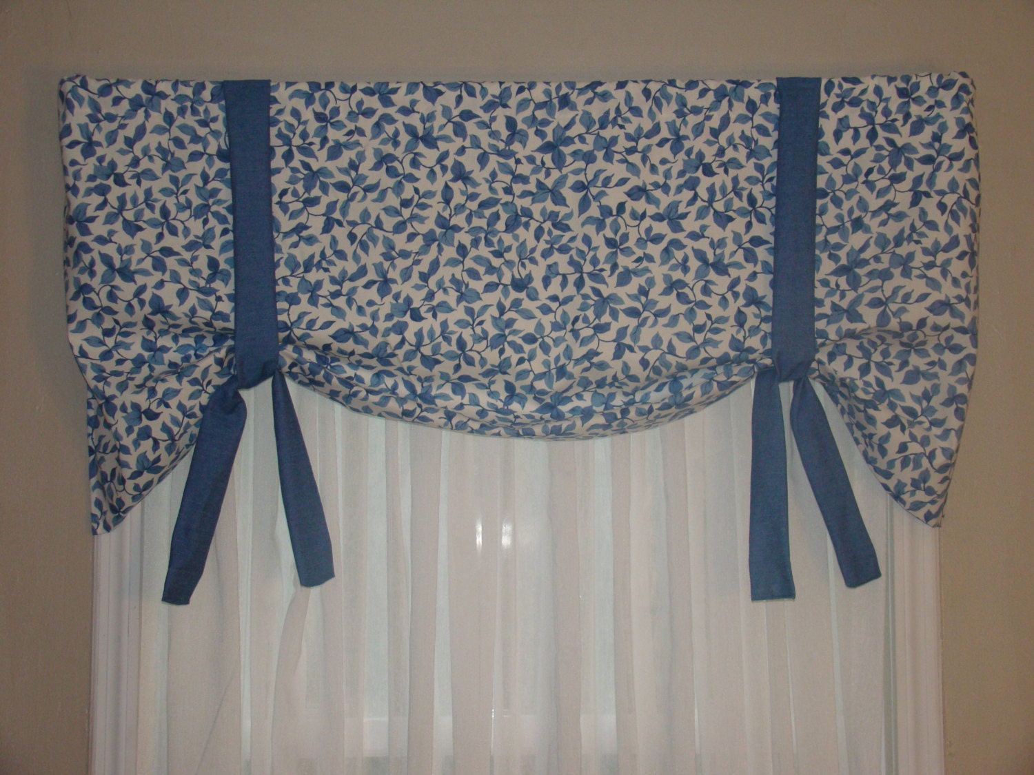 Tie Up Valance Window Valance Blue And White Valance Leaf   Il Fullxfull.636924568 Nj24 