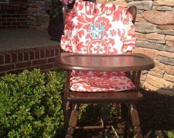 High Chair Cover. High chair pad. highchair cover. high chair cushion. wooden high chair pad. highchair cushion. highchair pad. vintage.