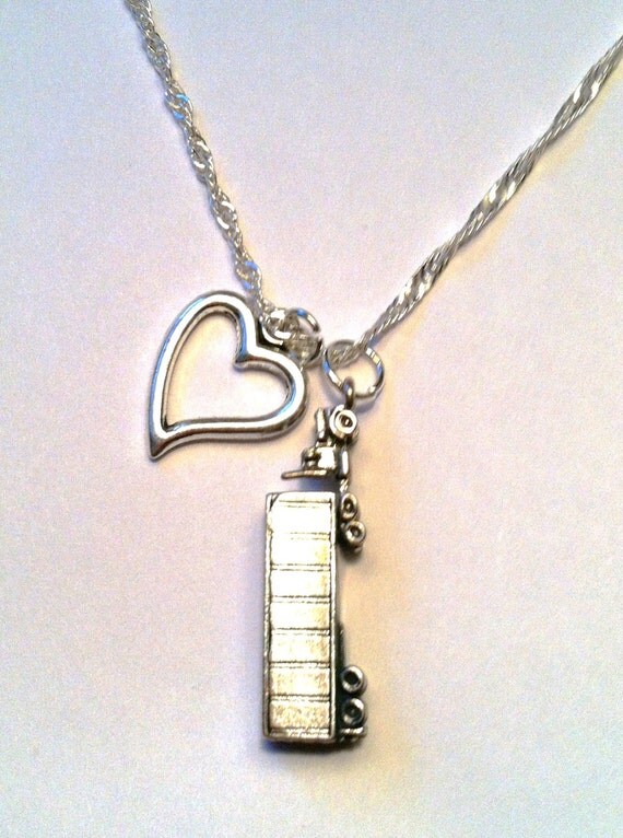 Sterling Silver Love My Trucker Necklace Truck by GetUrShineOn