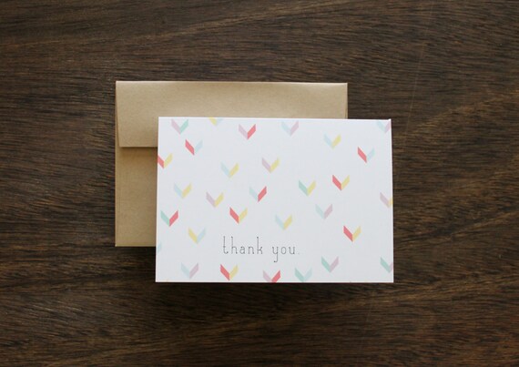 Modern Aztec Pattern Thank You Cards Shipping Included