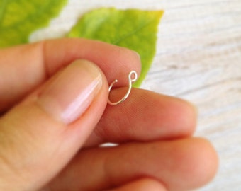 Fake nose ring, Non Pierced Nose, gold Non Pierced Nose Ring, no piercing hoop earring NO PIERCING REQUIRED