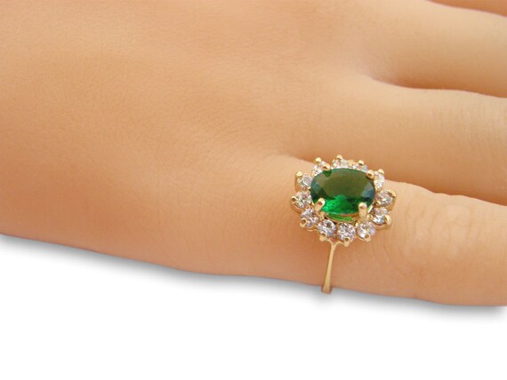 Emerald Ring, 14K Gold Filled Ring, Affordable Engagement Ring