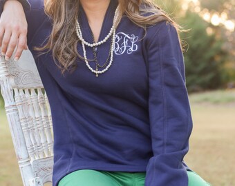 Monogrammed Quarter Zip Sweatshirt | Monogrammed Sweatshirt | Monogrammed Pullover Sweatshirt | Monogram Half Zip | Gift for Her