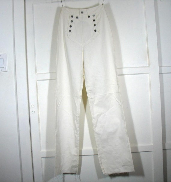 Items similar to VINTAGE 1970s CHEMIN De FER Button Front White Sailor ...