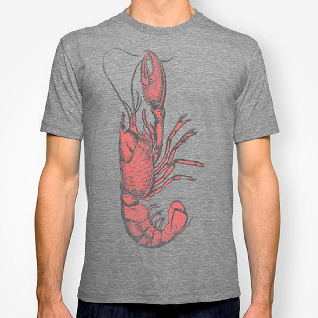 Lobster Tshirt Nautical T shirt Graphic tee Ocean by SignalWhiskey