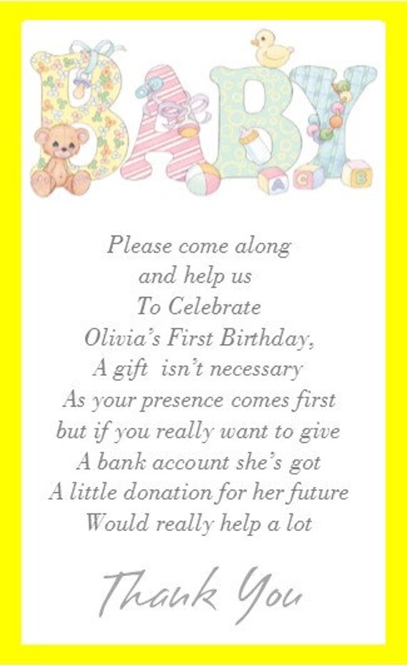 50 x Mini Polite Christening Money for gift poem card for