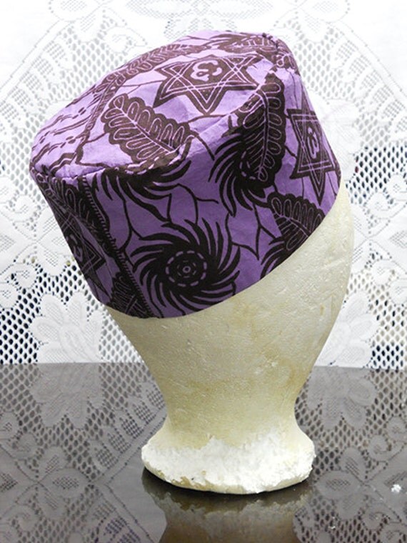 Deep Lilac African Print Coofie ON SALE