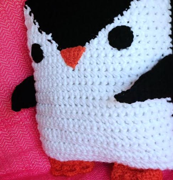 Crochet Penguin Pillow Penguin Pillow Crochet Animal Pillow