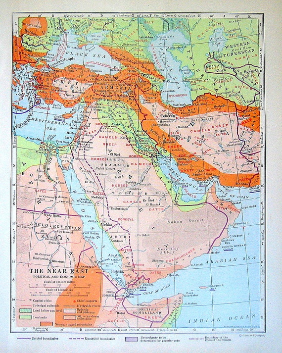 1920 Political and Economic Map of Asia The Near East