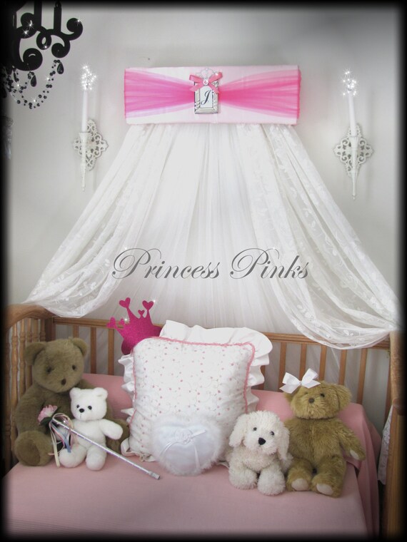 Princess CrOwN Tiara PINKS Crib Bed Canopy by SoZoeyBoutique