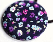 Urban Floral Fabric Button Hair Tie