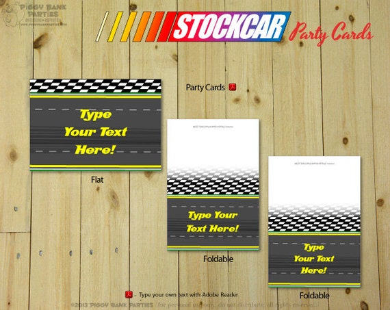 STOCK CAR Party Cards : DIY Printable Food Tents and Party Labels // Race Car // Race Track // Birthday Party Placecards - Instant Download Il_570xn