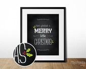 Merry Little Christmas - 8x10 PRINTABLE chalkboard sign / print by MyPartyDesign - Instant Download Il_170x135