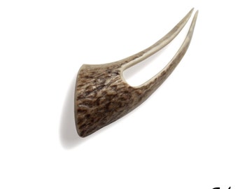 deer antler, natural hair fork, organic, hand carved bone, hairpin, native American, tribal, eco friendly, hair accessory by MariyaArts