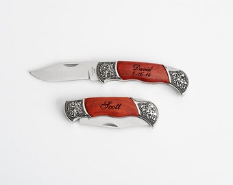 Groomsmen Knife, Personalized Pocket Knife, Custom Engraved Knife, Engraved gift, Groomsmen Ring Bearer Gift, Graduation Gift