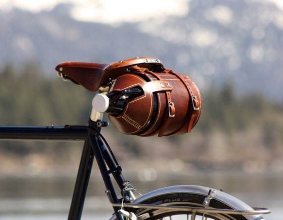 leather bike beer holder