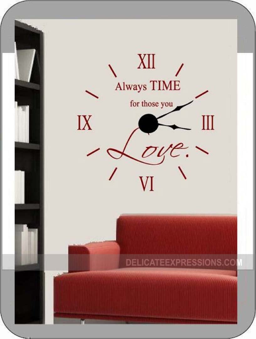 Wall Clock Vinyl Decal and Mechanism Kit by DelicateExpressions