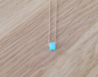 Opal necklace, gold opal necklace,opal necklace,dainty opal necklace,simple necklace, gold filled necklace,silver necklace,gift for her-D37