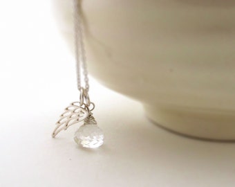 Guardian angel necklace, angel memorial necklace, memorial jewelry, sterling silver miscarriage necklace, remembrance jewelry, angel pendant
