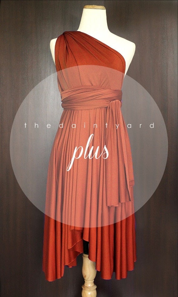  Plus  Size  Burnt Orange  Infinity Dress  Prom  Dress  Bridesmaid