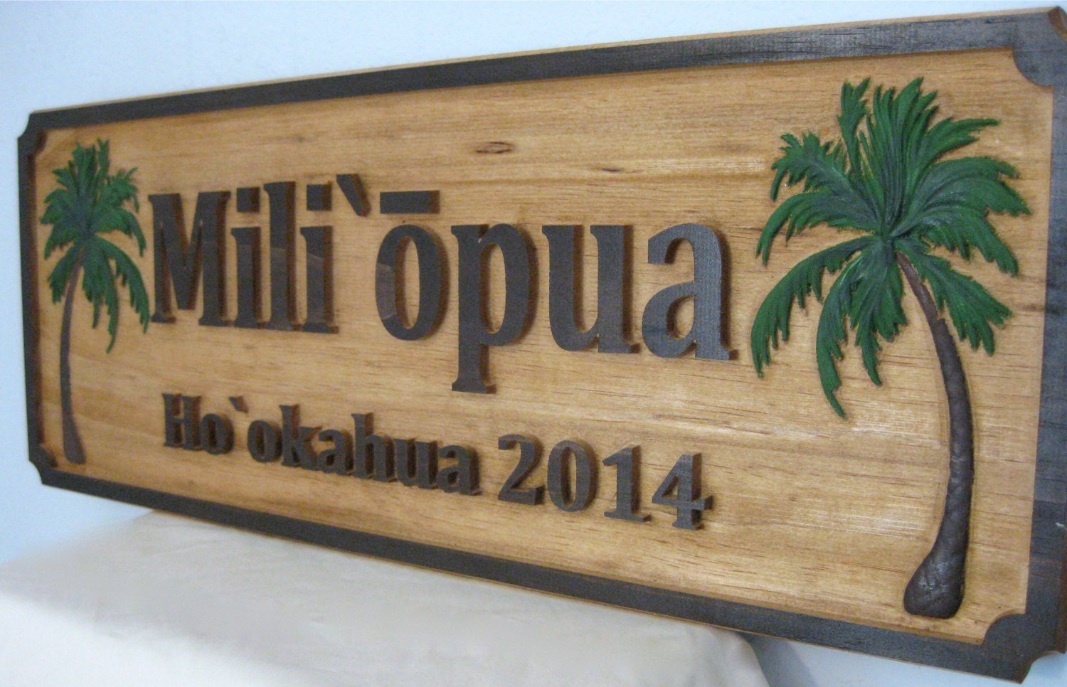 Hawaiian Housewarming Gift Personalized Family Name Sign Last