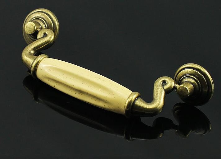 Beige ceramic Dresser Pulls Drawer Pull Handles Ceramic