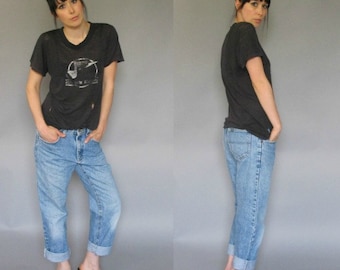 Items similar to Slouchy Boyfriend Jeans // 90's Low Waisted Faded ...