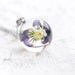 Pansy Flowers Necklace - Purple flower viola pendant - Herbalism viola plants