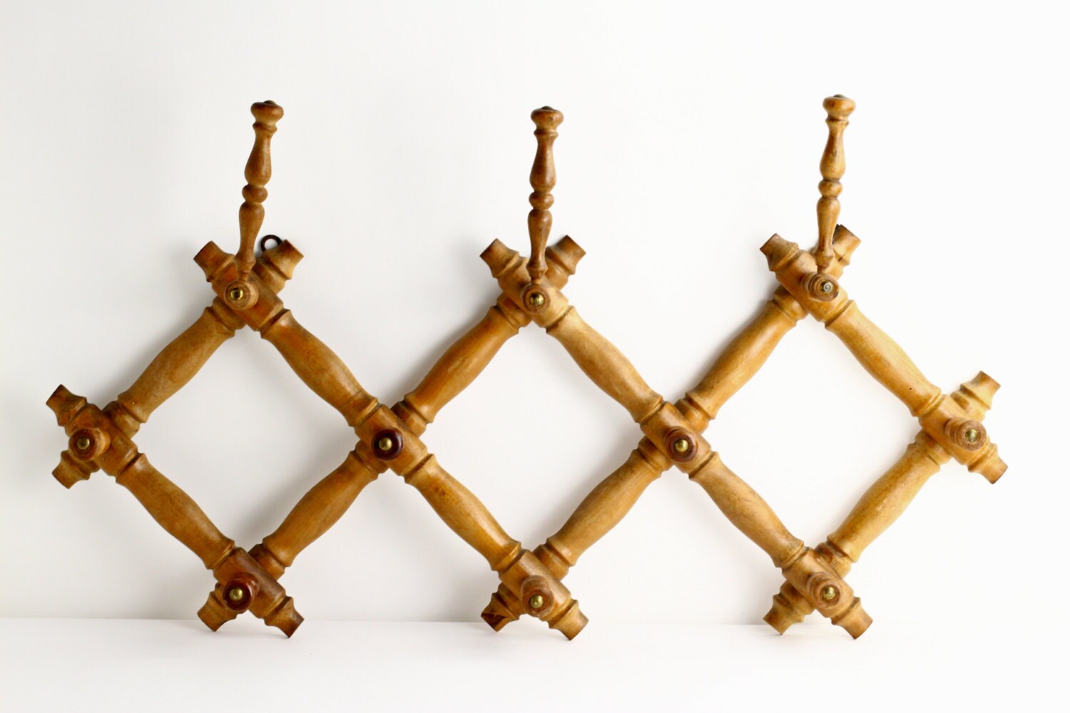 Vintage French Accordion Coat Rack Folding Peg Rack by CrolAndCo