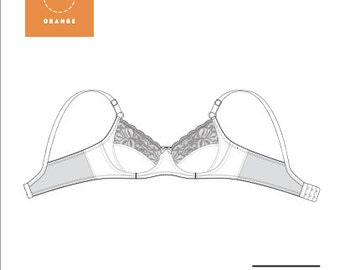 Instant Download PDF lingerie sewing pattern for an underwire bra engineered for great shaping and support - Marlborough Bra