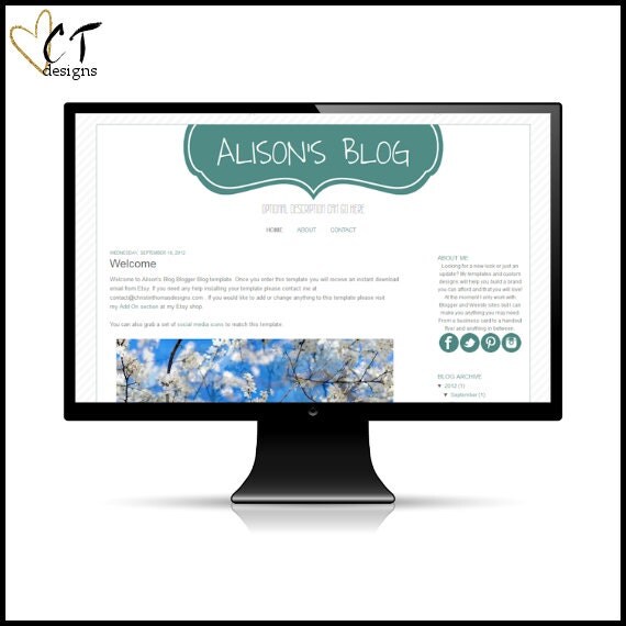 Alison Blogger Blog Template Il_570xn