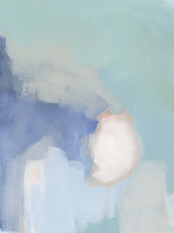 Pastel Abstract Painting Print Blue Print Art Large Canvas