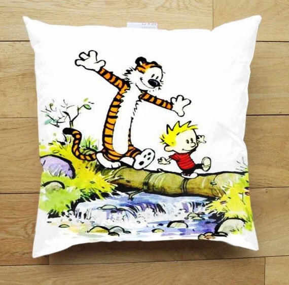 Calvin and Hobbes on the bridge - Pillow Cover - Pillow Case - One Side