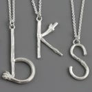 Twig Initial Pendant - Silver Letter Necklace - Personalized Pendant - Name Letter Pendant - Made to Order with the Letter of Your Choice