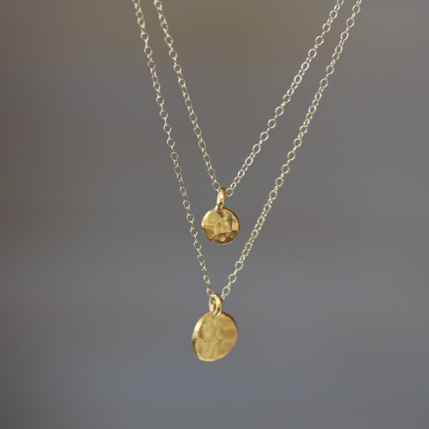 Double Strand Layered Necklace 14k Gold Filled Chain Gold