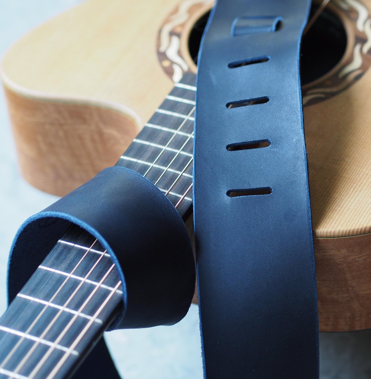 midnight blue leather loop