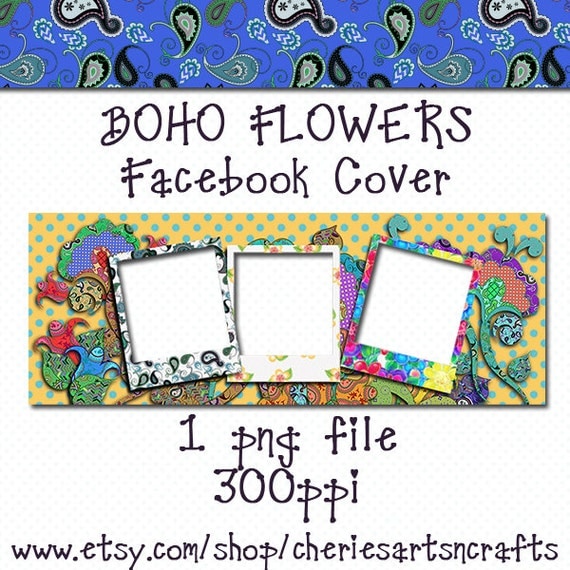 Facebook Cover Boho Flowers PNG Files Add by ...