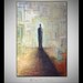Original Art Large Abstract Painting - Modern Art on Canvas in White Brown Blue - Man in the Maze - 60x40 by BenWill