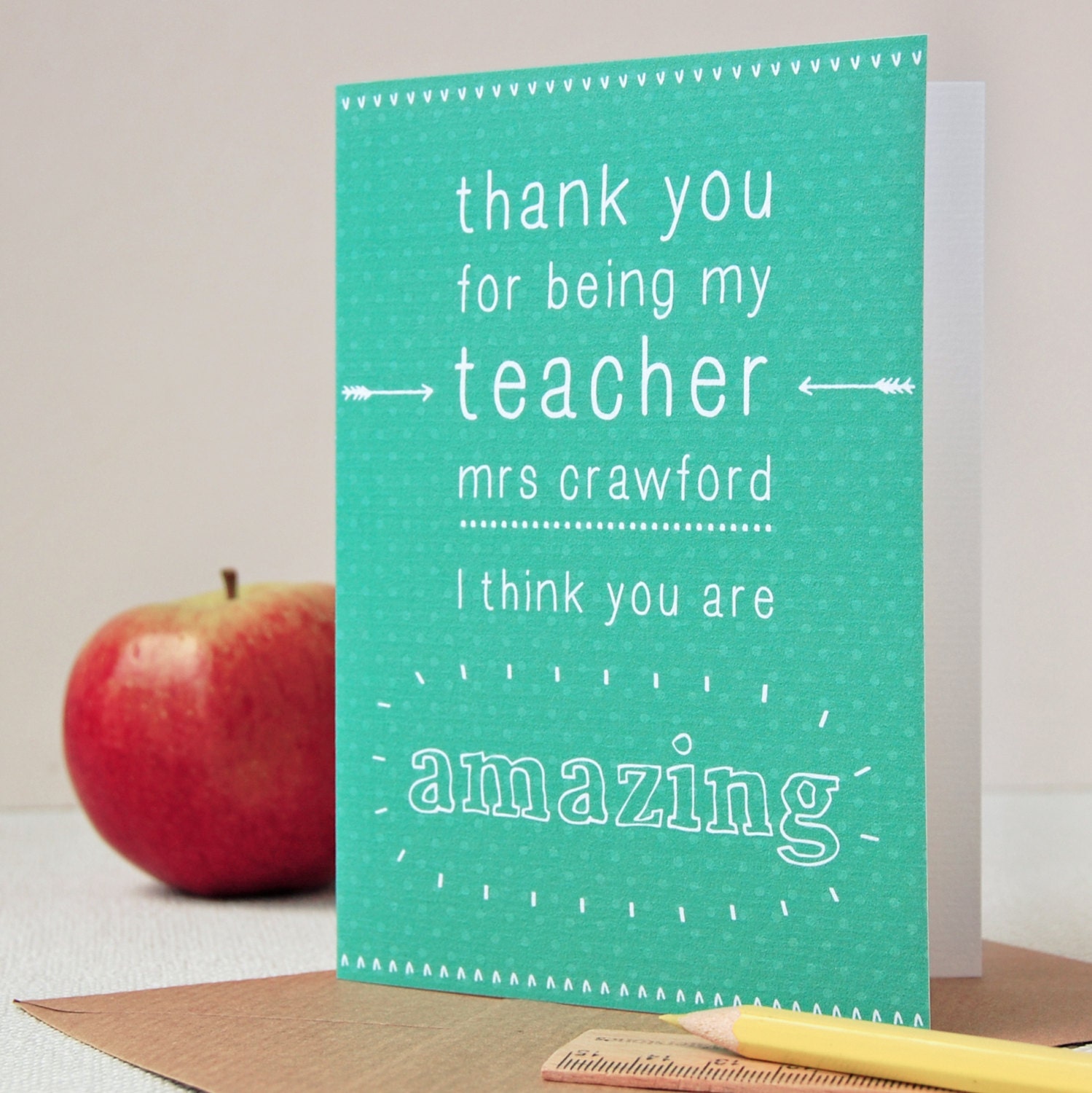 Amazing Teacher Personalised Thank You Card Personalised