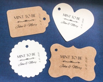 Mint To Be Tag - 50 Wedding Tags - Personalized Tags