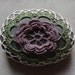 Art, Crochet Lace Stone, Original, Handmade, Table Decorations, Home Decor, Art Object, Folk Art, Purple Flower