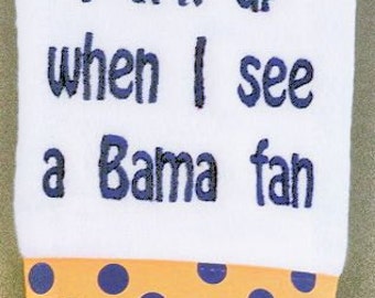 LSU Tiger Burp Cloth I Spit Up When I See A Bama Fan