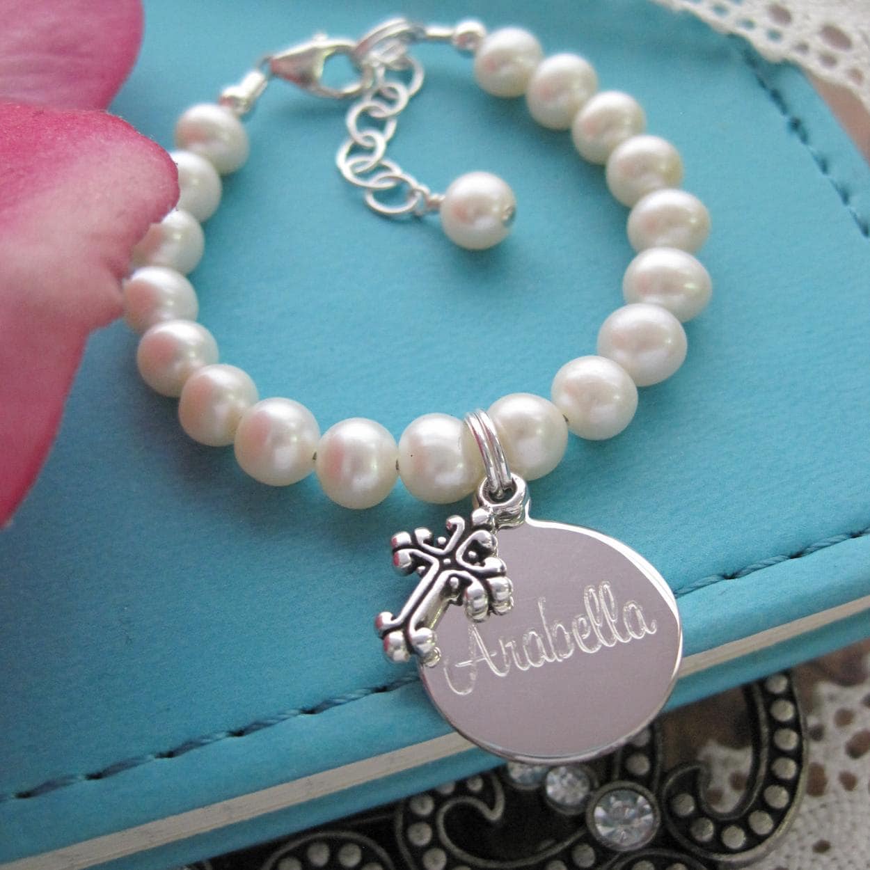 Baptism Gift Girl Baptism Bracelet by FairyTaleJewelsLLC on Etsy