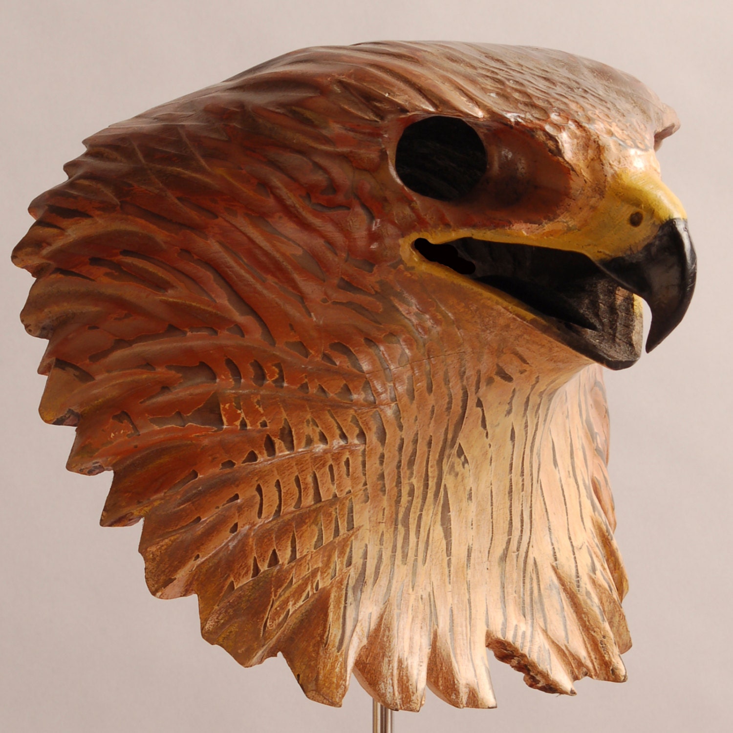 Hawk Mask Woodcarving by Jason Tennant