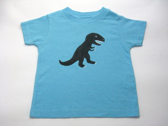 Dinosaur T Shirt T Rex Tee or Top Hand Painted Short