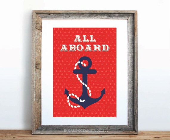 Nautical All aboard Downloadable Art Print