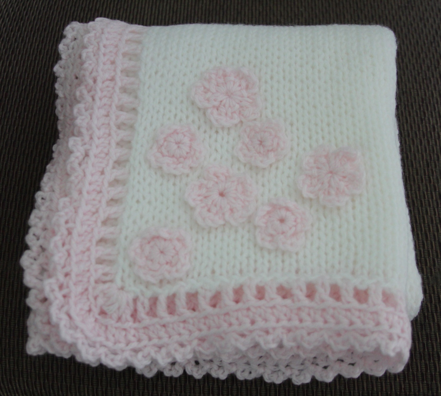 Acrylic Baby Blanket Crochet Knit Soft Newborn Blanket Infant
