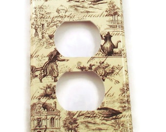 Light Switch Cover Outlet Wall Decor Light Switchplate Switch Plate in Toile (178O)