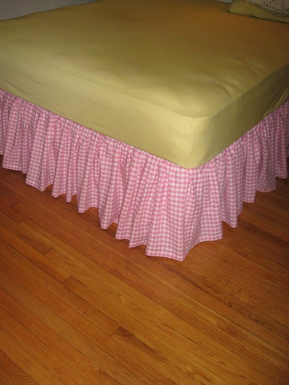 Ruffled GINGHAM Bed skirt Choose Your Size